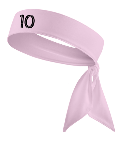 Number "10" Light Pink Football/Soccer Tie Headband