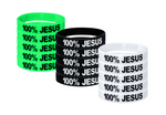 100% JESUS Wristbands White Black or Glow in the Dark