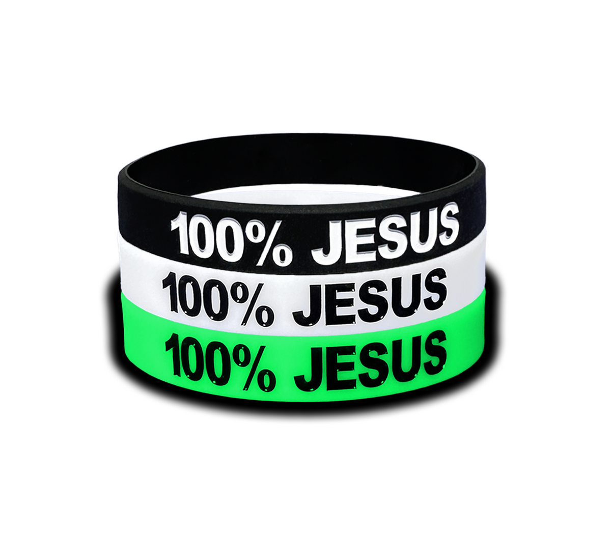 100% JESUS Wristbands White Black or Glow in the Dark – B3 U ATHLETICS