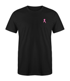 Light Pink Ribbon Black T-Shirt