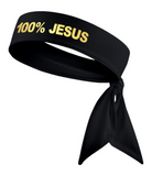 Black 100% JESUS Tie Headband