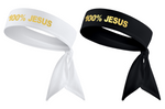 Black/White w/ Met Gold 100% JESUS Tie Headband