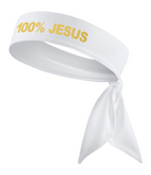 Black 100% JESUS Tie Headband