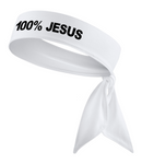 Black/MetGold/White 100% JESUS Tie Headband