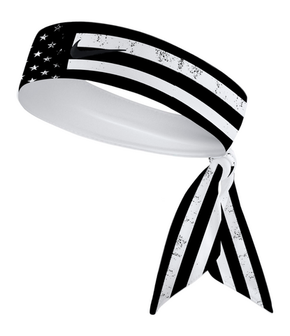 Custom  Black White USA Tie Headband