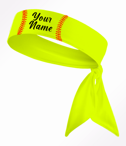 Custom Personalizable Neon Softball Tie Headband