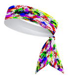 Custom  Multi. Color Paint Splatter Tie Headband