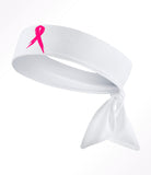 Hot Pink Ribbon White Tie Headband