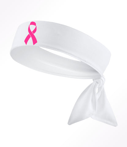 Hot Pink Ribbon White Tie Headband